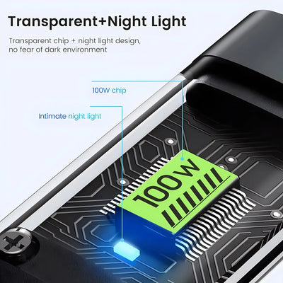 RhodesDavis Transparent Luminous 3-In-1 Super Fast Charging Cable, 3 in 1 Charging Cable, Universal with Type-C Micro for Iphone15 14 13