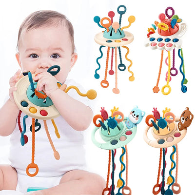 RhodesDavis Baby Montessori Toys Pull String Sensory Toys Baby 6 12 Months Silicone Develop Teething Activity Toys for Kids Educational Toys