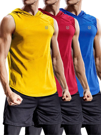 RhodesDavis Dry Fit Workout Athletic Muscle Tank Top Running Shirts with Hoods