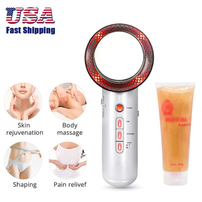 RhodesDavis 3 in 1 Cavitation Ultrasonic Machine Weight Loss Microcurrent EMS Body Slimming Massager Fat Burner Cream Gel