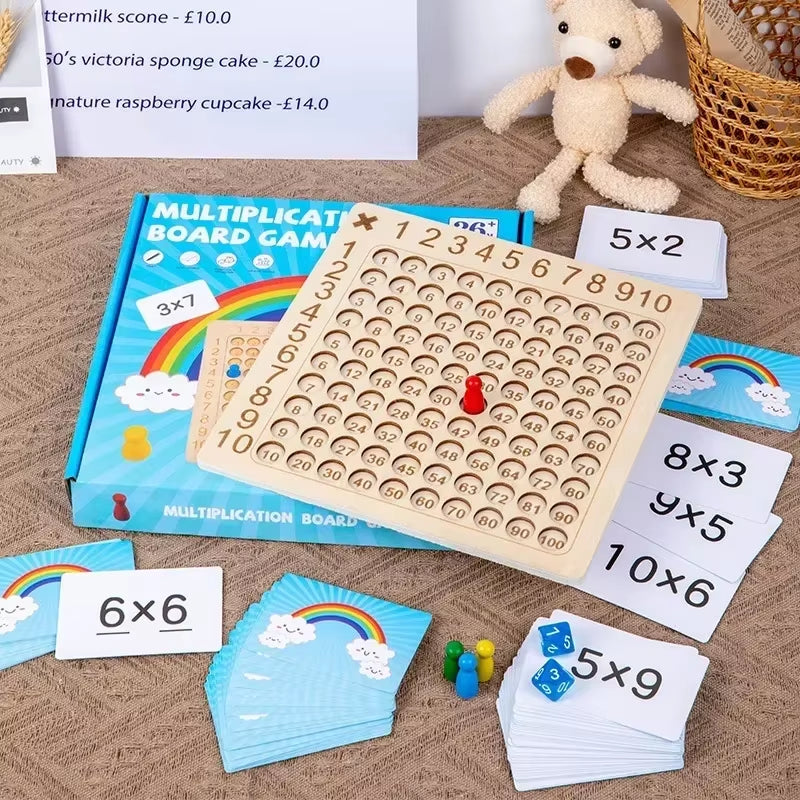 RhodesDavis Montessori Multiplication Wooden Board Game Kids Learning Educational Toys 99 Multiplication Table Math Addition Teaching Aids