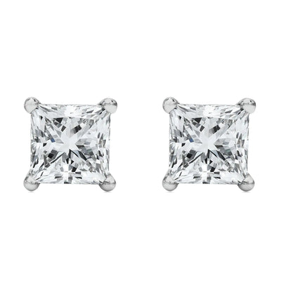 RhodesDavis Regal 14K White Gold Princess Diamond Studs