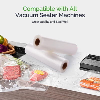 RhodesDavis Vacuum Sealer Rolls, 2 Packs 8" X 50' Food Vacuum Sealer Bags Rolls Work with All Brand Food Sealer Machine