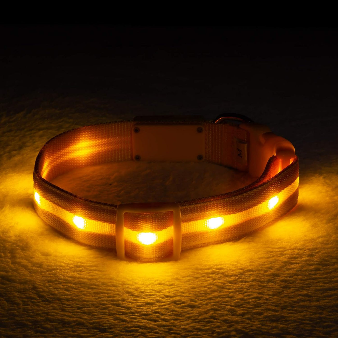 RhodesDavis LED Dog Collar - Original Bright Light for Enhanced Night Visibility Up to 1,000 Feet - USB Rechargeable & Waterproof - Ideal for Safe Night Walks - Made in the USA