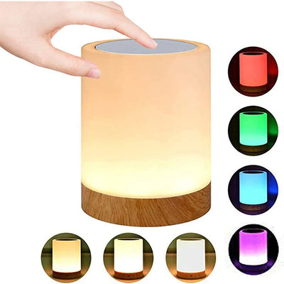 RhodesDavis Night Light Touch Sensor Lamp Bedside Table Lamp for Kids Bedroom Rechargeable Dimmable Warm White Light RGB Color Changing