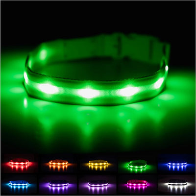 RhodesDavis LED Dog Collar - Original Bright Light for Enhanced Night Visibility Up to 1,000 Feet - USB Rechargeable & Waterproof - Ideal for Safe Night Walks - Made in the USA