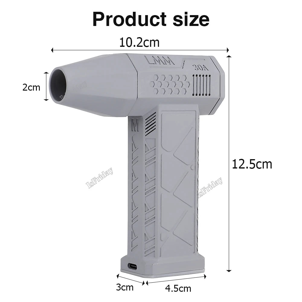 RhodesDavis Mini Turbo Jet Fan 130000RPM Wind Speed 52M/S Brushless Motor Handheld Duct Fan High-Performance Cyclone Turbo Electric Blower