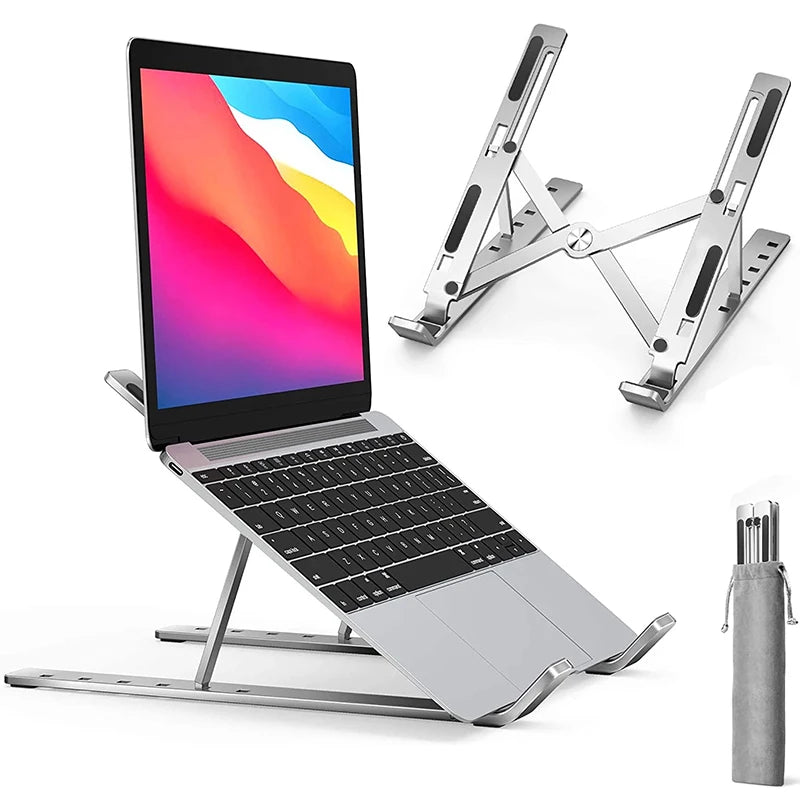 RhodesDavis Aluminum Alloy Laptop Holder Stand Adjustable Foldable Portable for Notebook Computer Bracket Lifting Cooling Holder Non-Slip