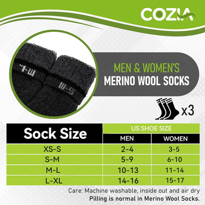 RhodesDavis Merino Wool Socks Casual Warm Socks for Winter Cozy Boot Socks for Men & Women