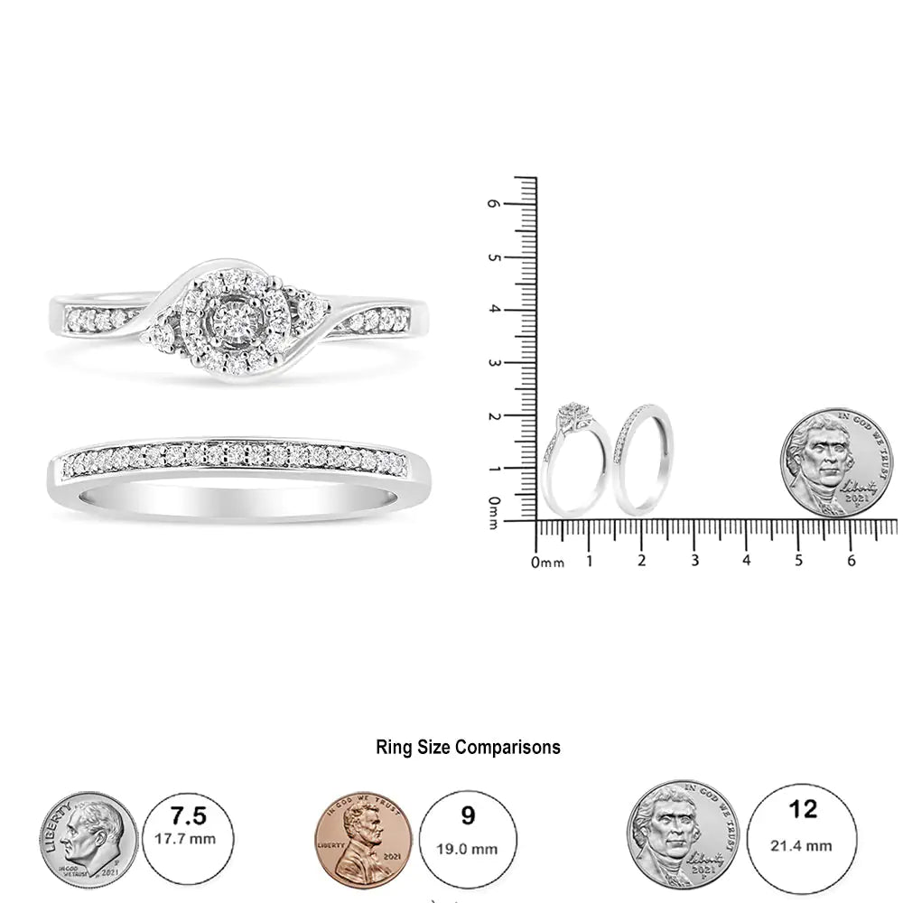 RhodesDavis Eternal Swirl Diamond Bridal Set in Sterling Silver