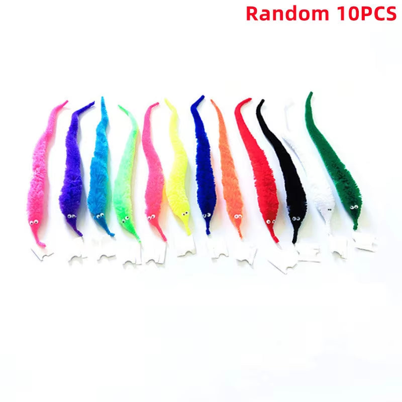 RhodesDavis 5/10/15Pcs Novelty Funny Props Caterpillars Seahorse Elf Magic Worm Twisty Christmas Halloween Wizard Weird Tricks Toy Kid Gifts