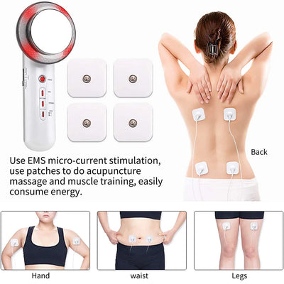 RhodesDavis 3 in 1 Cavitation Ultrasonic Machine Weight Loss Microcurrent EMS Body Slimming Massager Fat Burner Cream Gel