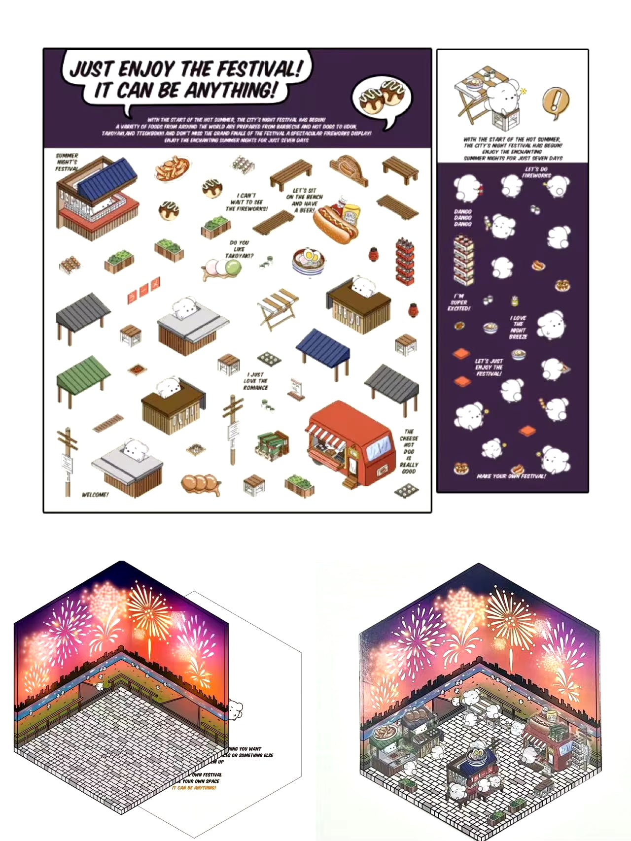 RhodesDavis DIY 3D Puzzles Sticker 3D Miniature House Stacked Laundry Fireworks Display Scene Ledger Decorative Gift Sticker