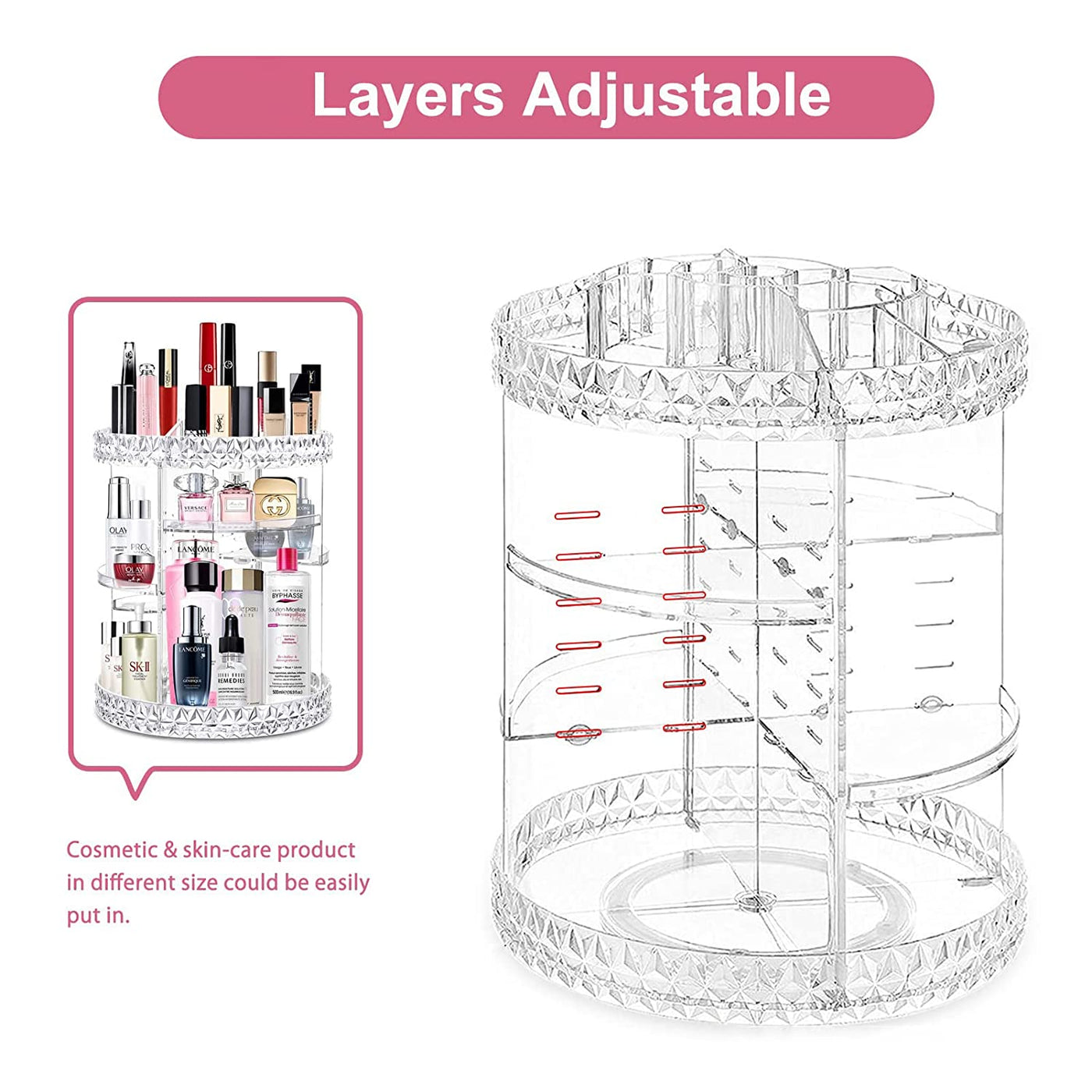 RhodesDavis 360 Rotating Makeup Organizer