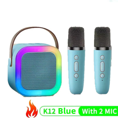 RhodesDavis K12 Wireless Microphone Karaoke Machine Bluetooth Speaker KTV HIFI Stereo Sound RGB Colorful LED Lights for Outdoor Home Party