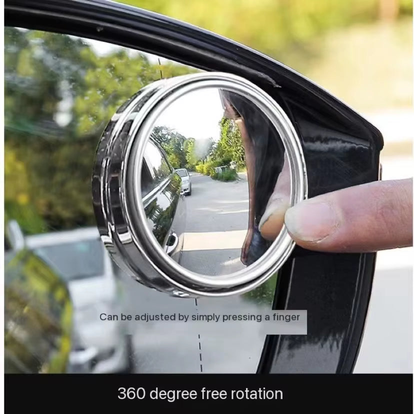 RhodesDavis 2Pcs 360 Degree Adjustable Blind Spot Mirror Car Auxiliary Rearview Convex Mirror round Frame Wide Angle Mirrors for Car Reverse