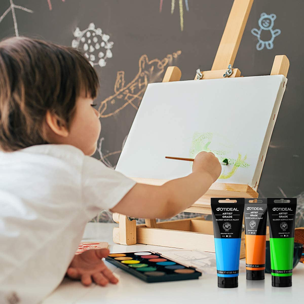 RhodesDavis Vibrant Non-Toxic Acrylic Paint - Titanium White (4.1 Oz Tube) - Perfect for All Ages and Surfaces!