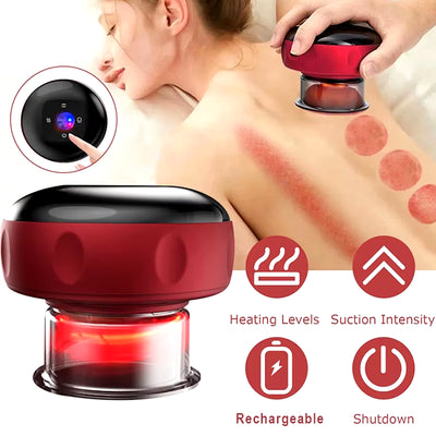 RhodesDavis Body Scraping Massage Smart Electric Vacuum Cupping Heating Suction Cup Device Back Neck Arm Massger