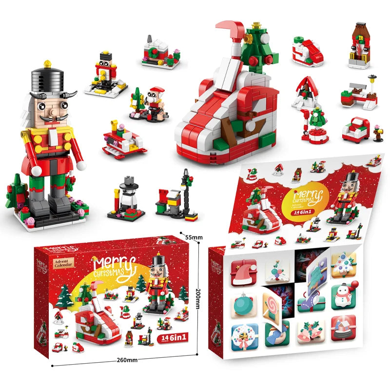 RhodesDavis Christmas Building Blocks Set Box Kids Toys 24Years Xmas Advent Calendar Bricks Diy Kit Gift for Children 6 Years Old and Above