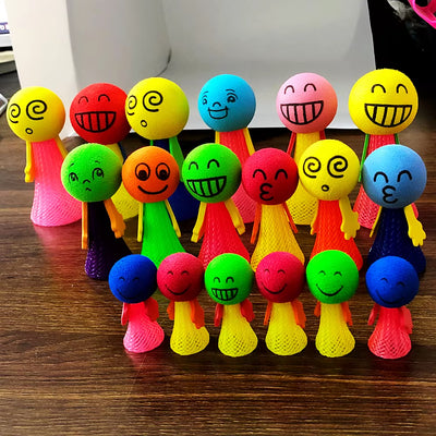 RhodesDavis 12Pcs Fun Bouncing Doll Games Kids Party Goodies Toys Birthday Gifts Souvenir Pinata Filler Kindergarten School Reward Toys Bag