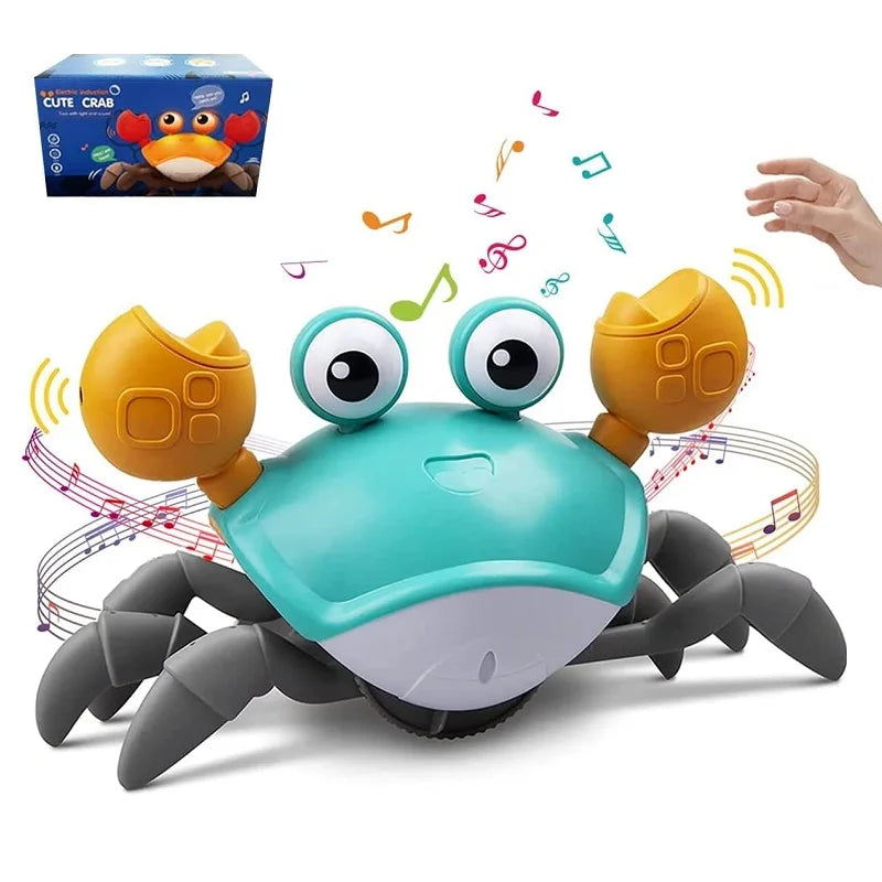 RhodesDavis Dancing Crab Run Away Toy for Babies Crawling Interactive Escape Crabs Fujão Toys Baby Birthday Gift VIP Dropshipping with Box