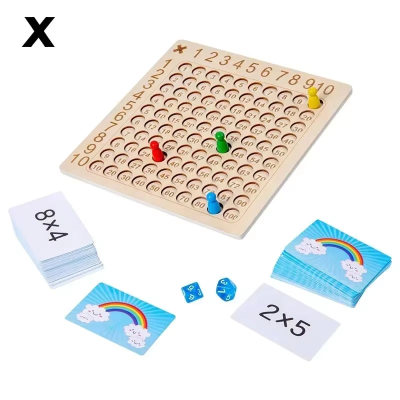 RhodesDavis Montessori Multiplication Wooden Board Game Kids Learning Educational Toys 99 Multiplication Table Math Addition Teaching Aids