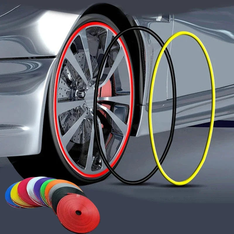 RhodesDavis 8M Universal Car Rim Protect Strip Wheel Edge Protector Car Wheel Sticker Tire Protection Care Covers Car Styling