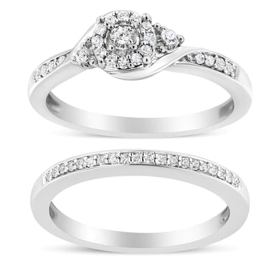 RhodesDavis Eternal Swirl Diamond Bridal Set in Sterling Silver