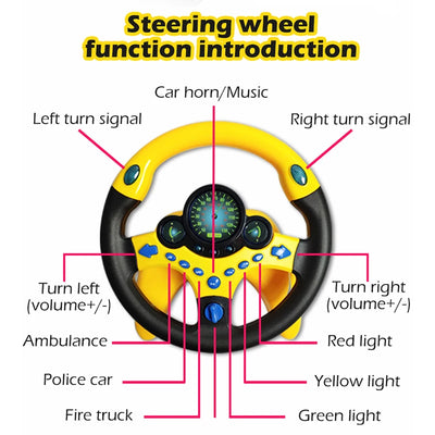 RhodesDavis Infant Shining Eletric Simulation Steering Wheel Toy with Light Sound Kids Early Educational Stroller Steering Wheel Vocal Toys