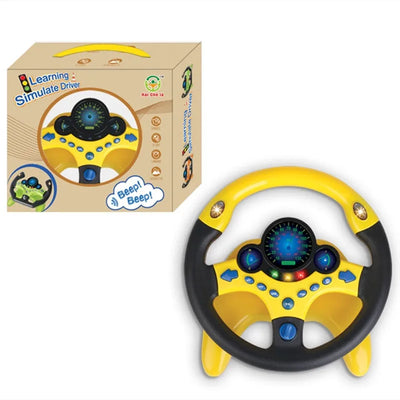 RhodesDavis Infant Shining Eletric Simulation Steering Wheel Toy with Light Sound Kids Early Educational Stroller Steering Wheel Vocal Toys