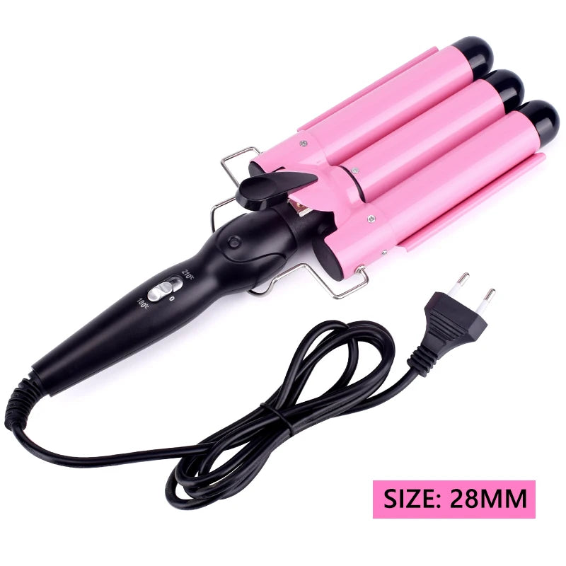 RhodesDavis Professional Hair Curling Iron Ceramic Triple Barrel Hair Curler Irons Hair Wave Waver Styling Tools Hair Styler Wand