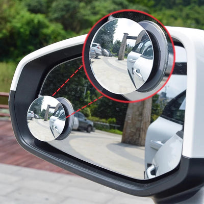 RhodesDavis 360 Degree Car Blind Spot Rear View Mirror Wide Angle Adjustable Small round Mirror Car Reverse Auxiliary Rearview Convex Mirror