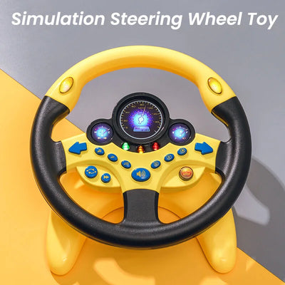 RhodesDavis Infant Shining Eletric Simulation Steering Wheel Toy with Light Sound Kids Early Educational Stroller Steering Wheel Vocal Toys