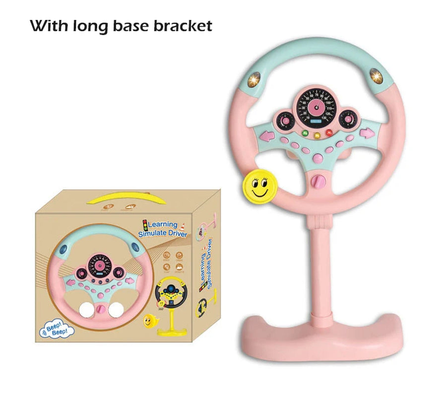 RhodesDavis Infant Shining Eletric Simulation Steering Wheel Toy with Light Sound Kids Early Educational Stroller Steering Wheel Vocal Toys