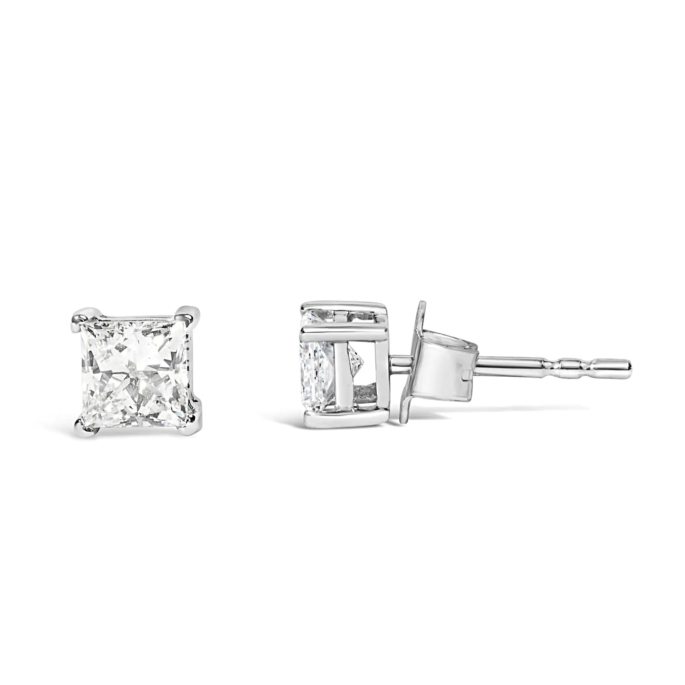 RhodesDavis Regal 14K White Gold Princess Diamond Studs