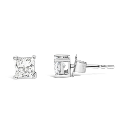 RhodesDavis Regal 14K White Gold Princess Diamond Studs