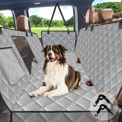 RhodesDavis Dog Car Seat Cover for Back Seat,Waterproof Hammock with Mesh Window, Anti-Scratch Nonslip Car Seat Protector for Dogs, 600D Heavy Duty Dog Seat Cover for Cars Trucks and Suvs