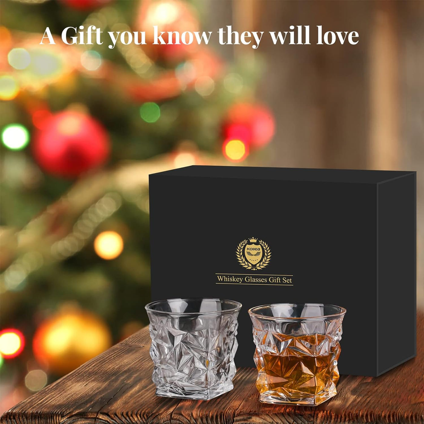 RhodesDavis Whiskey Gifts for Men Dad, Whiskey Glasses Set with 8 Reusable Whiskey Stones, Drinking Gifts for Boyfriend Him, Cool Whiskey Gifts for Birthday House Warming Anniversary Christmas, 11Oz