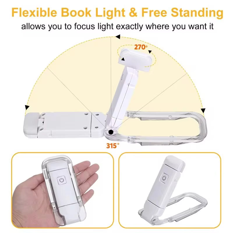 RhodesDavis LED USB Rechargeable Book Light Reading Light Eye Protection Night Light Portable Clip Desk Light Bookmark Read Light Night Lamp