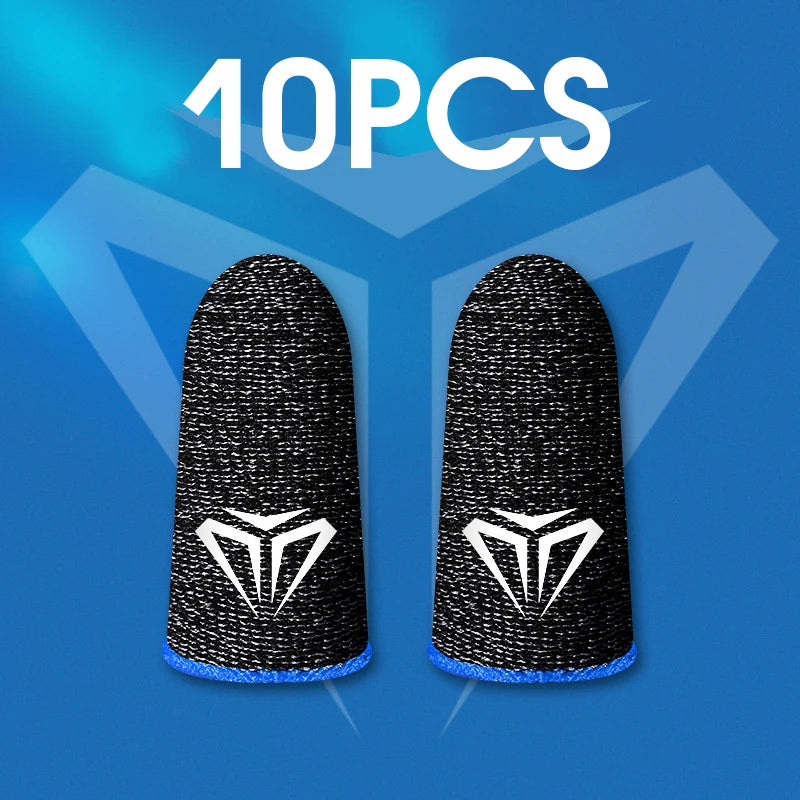 RhodesDavis 10Pcs Mobile Game Fingertip Gloves for PUBG Gamer Sweatproof Anti-Slip Touch Screen Finger Sleeve Breathable Gaming Finger Cover