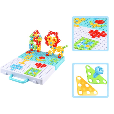 RhodesDavis Kids Drill Screw Nut Puzzles Toys Pretend Play Tool Drill Disassembly Assembly Children Drill 3D Puzzle Toys for Boy