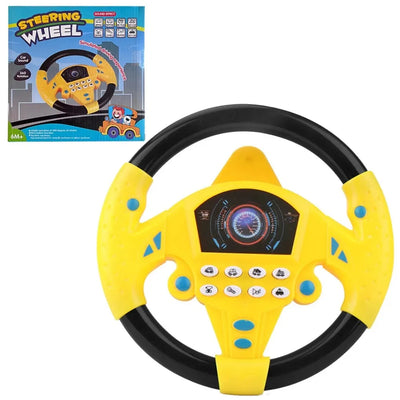 RhodesDavis Infant Shining Eletric Simulation Steering Wheel Toy with Light Sound Kids Early Educational Stroller Steering Wheel Vocal Toys