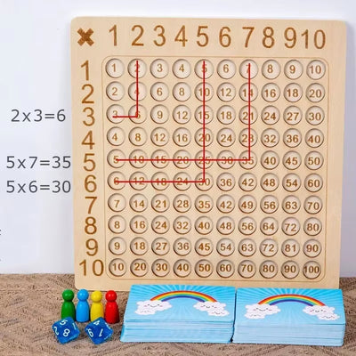 RhodesDavis Montessori Multiplication Wooden Board Game Kids Learning Educational Toys 99 Multiplication Table Math Addition Teaching Aids