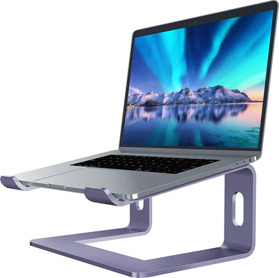 RhodesDavis Laptop Stand, Aluminum Computer Riser, Ergonomic Laptops Elevator for Desk, Metal Holder Compatible with 10 to 15.6 Inches Notebook Computer, Purple