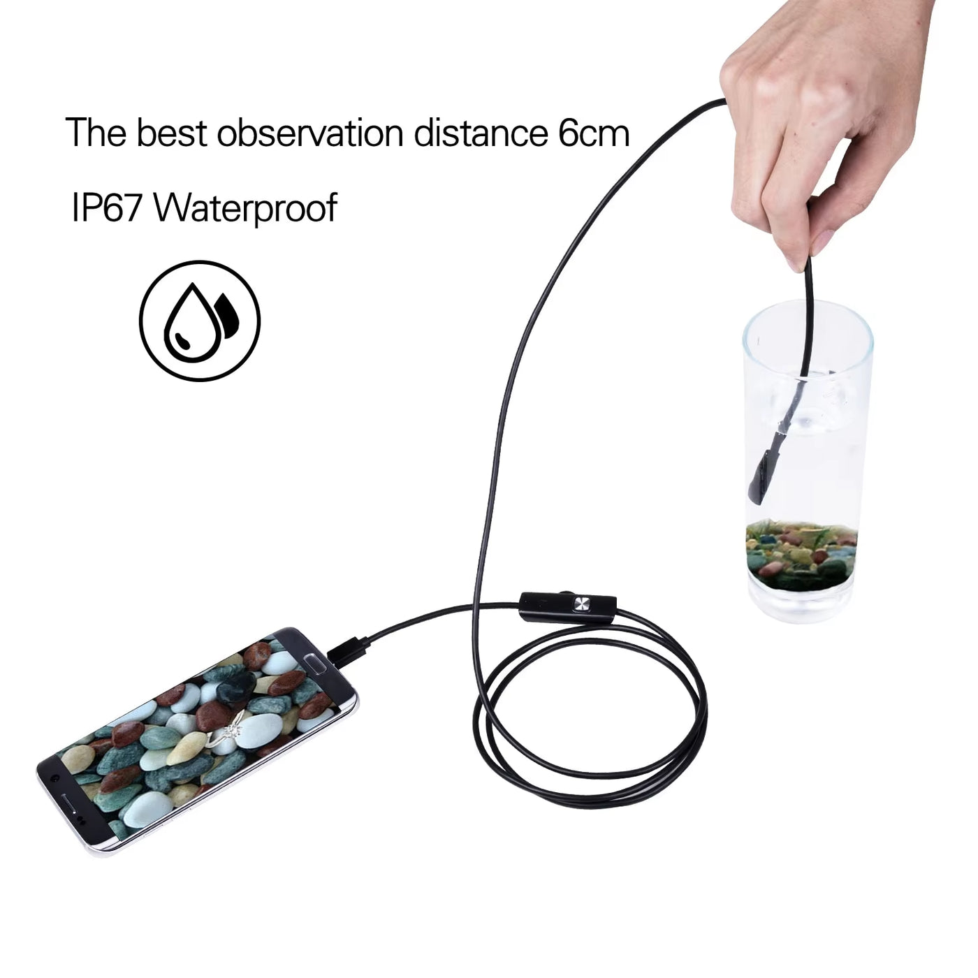 RhodesDavis 5.5 7MM Android Endoscope 3 in 1 Usb/Micro Usb/Type-C Borescope Inspection Camera Waterproof for Smartphone