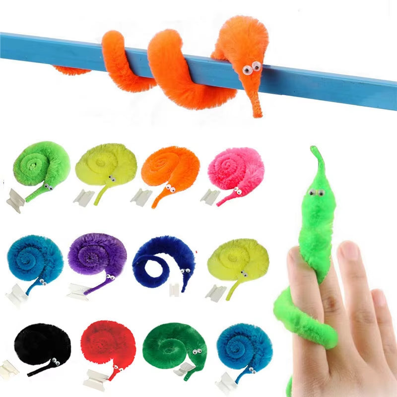 RhodesDavis 5/10/15Pcs Novelty Funny Props Caterpillars Seahorse Elf Magic Worm Twisty Christmas Halloween Wizard Weird Tricks Toy Kid Gifts