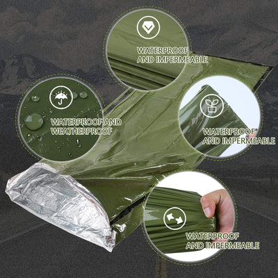 RhodesDavis Emergency Sleeping Bag Survival Bivy Sack Use as Emergency Blanket Lightweight Survival Gear for Outdoor Hiking Camping Keep Warm after Earthquakes, Hurricanes and Other Disasters