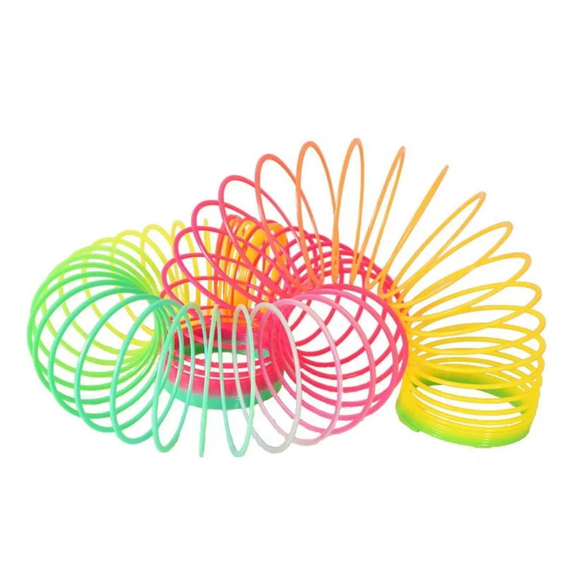 RhodesDavis Color Rainbow Circle Funny Magic Toys Early Development Educational Folding Plastic Spring Coil Children'S Creative Magical Toys