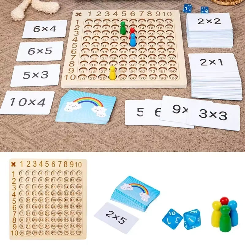 RhodesDavis Montessori Multiplication Wooden Board Game Kids Learning Educational Toys 99 Multiplication Table Math Addition Teaching Aids