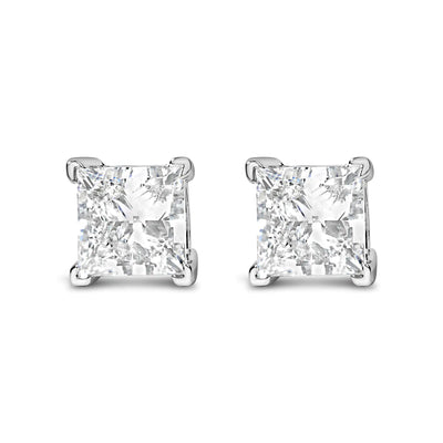 RhodesDavis Regal 14K White Gold Princess Diamond Studs